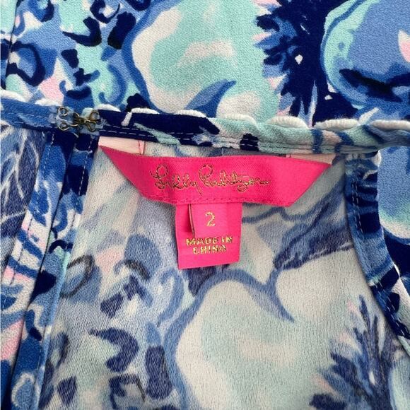Lilly Pulitzer Pearl Soft Shift Dress - Coastal Blue Catch N Keep sz 2 - Picture 5 of 8
